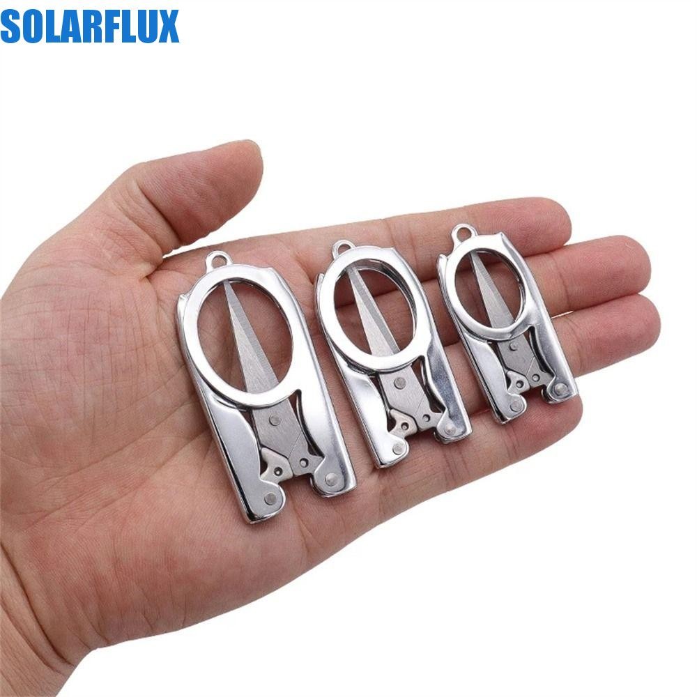 Solarflux กรรไกรพับพับงานฝีมือทําด้วยมือกระดาษทํางานสํานักงานกระเป๋าอุปกรณ์การเรียนตกปลากรรไกร