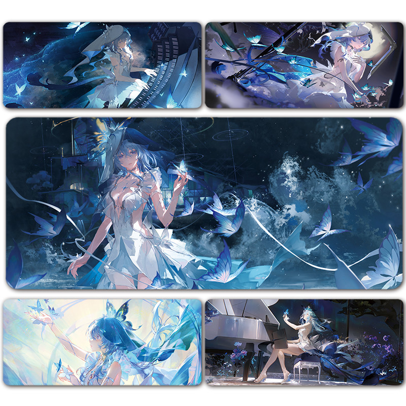อะนิเมะสาวgamer Wuthering Waves WuWa The Shorekeeper XXLแผ่นรองเมาส์ขนาดใหญ่ลื่นแป้นพิมพ์โต๊ะแผ่นรองเม้าส์