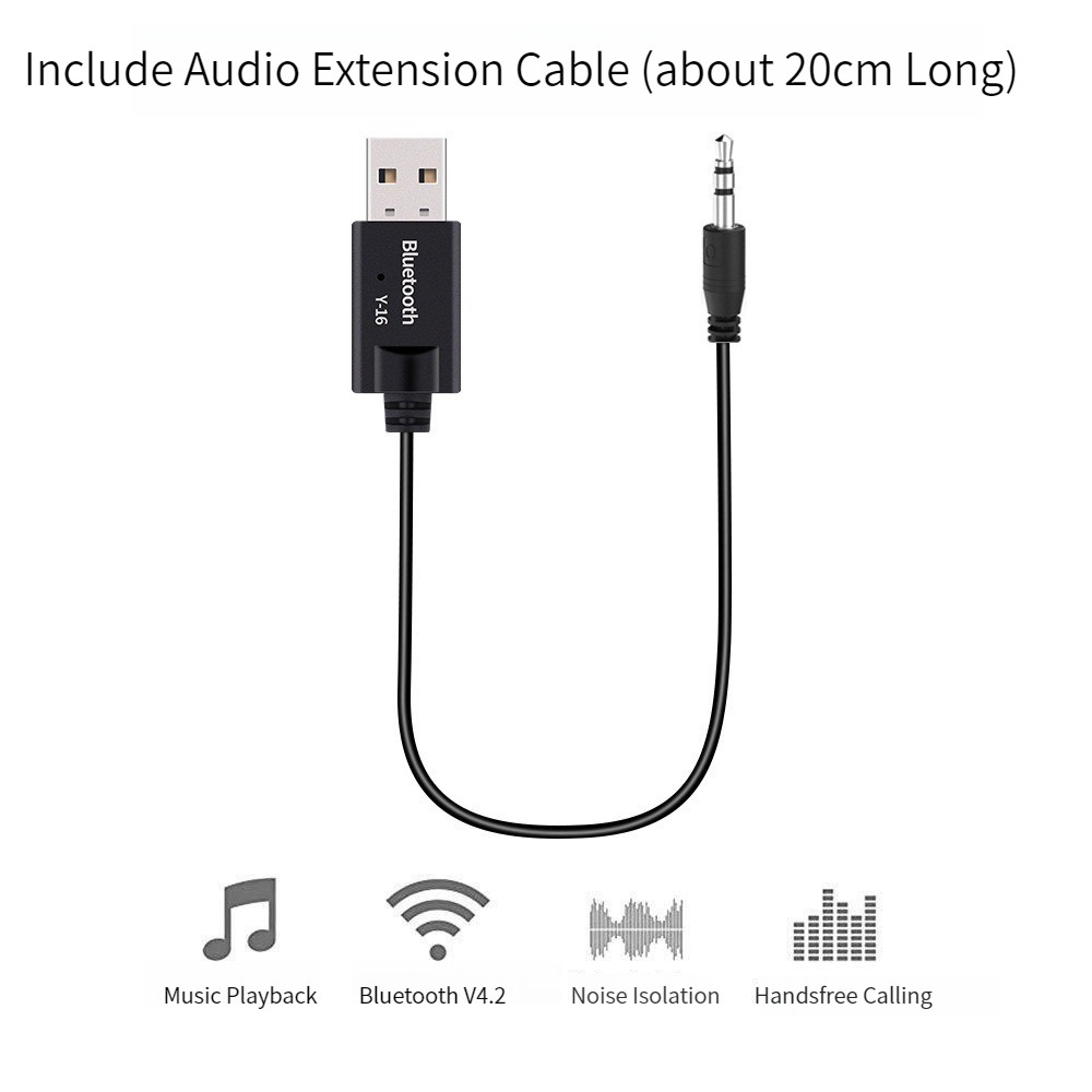 อะแดปเตอร์ 3 . 5 มม . Mini Usb กับ Aux แจ็ครับสัญญาณบลูทูธไร้สายสําหรับเครื่องเสียง Mp3 Music Keyboard Fm Radio Speaker