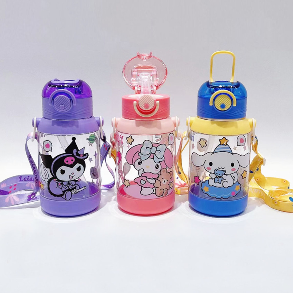 SKM 600ml ขวดน้ําสําหรับเด็ก Sanrio พร้อมหลอดนุ่ม HM172 Botol Air
