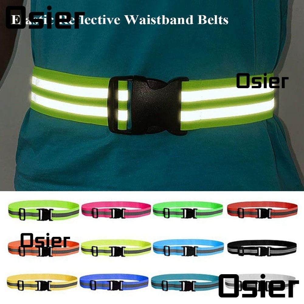 โอเซอร์1 เข็มขัดสะท้อนแสง,ยืดหยุ่น8สีวิ่งขี่จักรยานคาดเอว,4*1.5เซนติเมตรเอวปรับกีฬาความปลอดภัยเข็มขัดกลางแจ้งขี่จักรยานอุปก