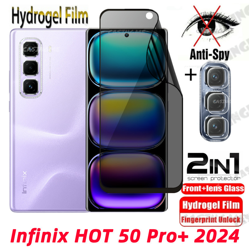 Infinix HOT 50 Pro+ 2024 Anti Peek Privacy Soft Hydrogel Film สําหรับ Infinix HOT 50Pro + 50Pro Hot50Pro + 50i 50 Pro Plus + Pro + 4G 5G กล้องฟิล์มคลุมทั้งหมดตัวป้องกันหน้าจอความเป็นส่วนตัว
