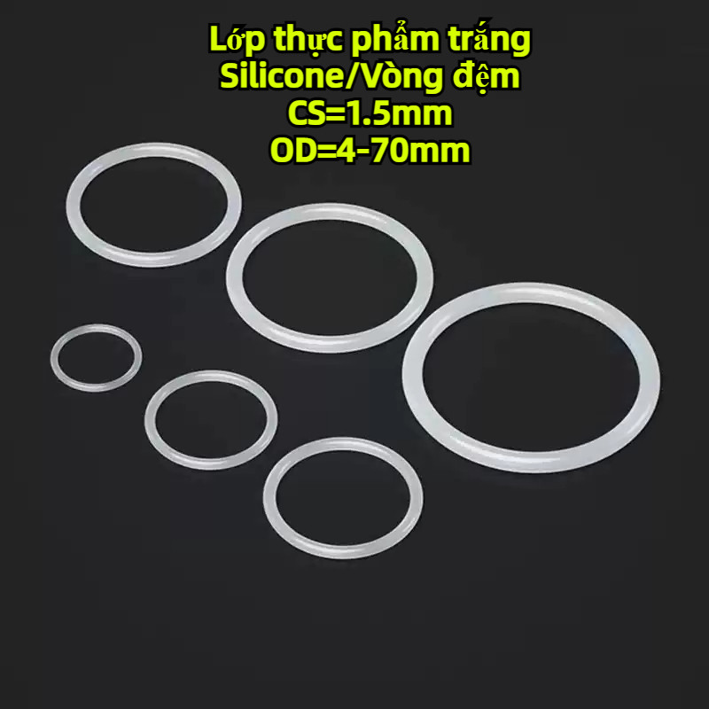 [YTH1] CS1.5mm * OD4-70mm Vmq ORing O-ring แหวนยางซิลิโคน โอริง ปะเก็นแหวนซีล สีขาว แบบเปลี่ยน / ปะเ