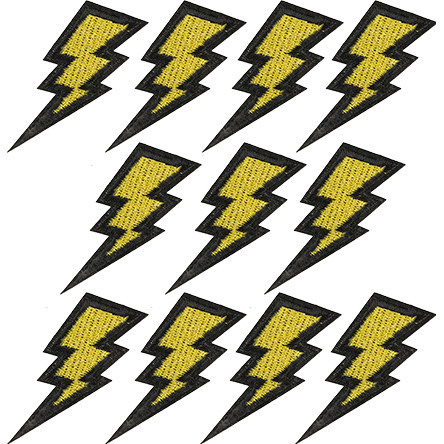 10 pcs Lightning Iron บนแพทช์สำหรับเสื้อผ้า ขายส่งสำหรับแจ็คเก็ต กระเป๋าเป้ กางเกงยีนส์ DIY และงานเย็บปักถักร้อย