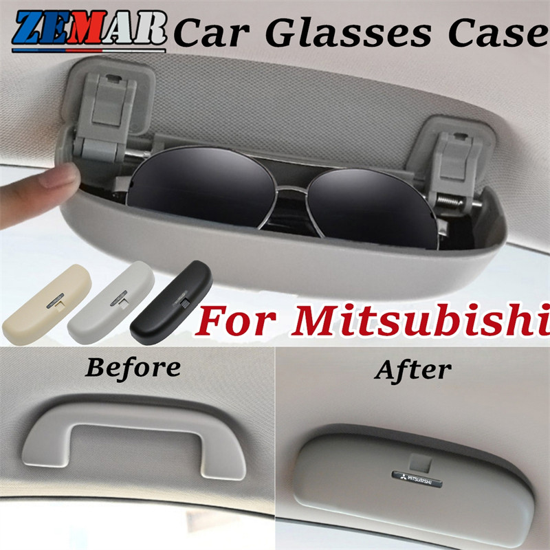 Mitsubishi รถแว่นตาแว่นตากันแดดกล่องเก็บยืดหยุ่นแว่นตาคลิปกล่องคนขับหลักหลังคาจับดัดแปลงแว่นตาสําหรับ Mitsubishi Lancer EX Triton Xforce Xpander Cross Attrage Mirage Outlander Pajero Sport ASX