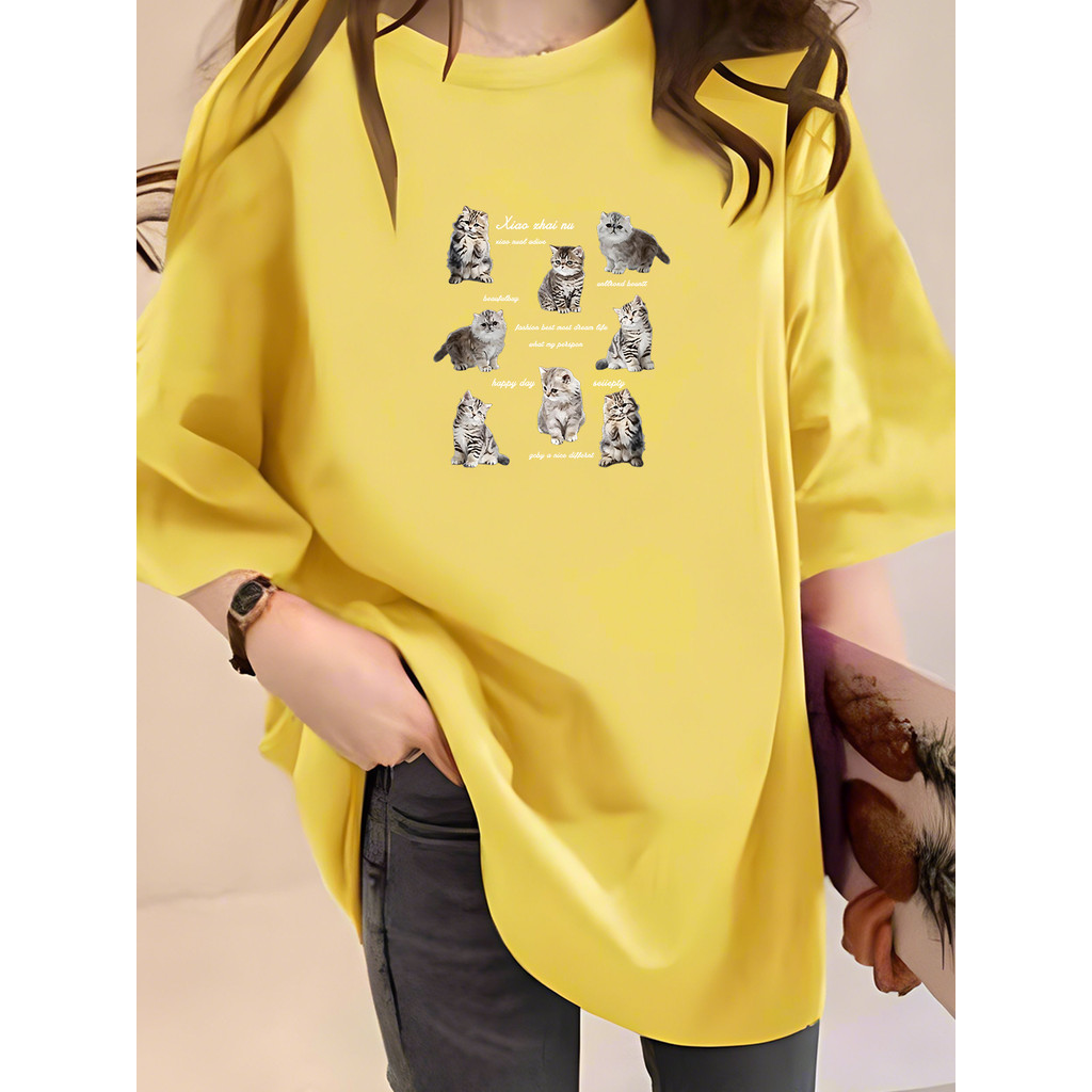 [AMYGO] M-5XL TShirt ผู้หญิงหลวมเสื้อยืดผู้หญิง 2Y753 T เสื้อเสื้อ TShirt เสื้อผ้า T เสื้อ Plus ขนาด