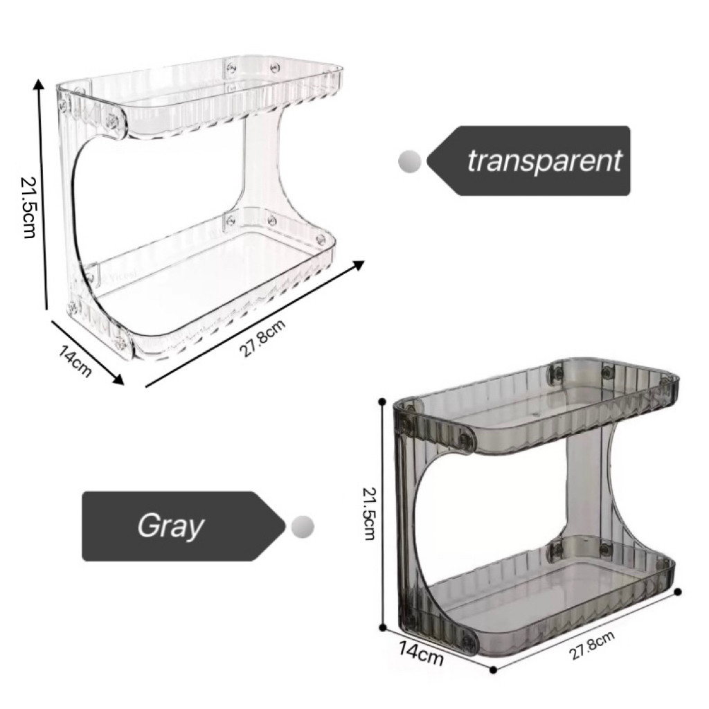 ชั้นเก็บเครื่องสำอางค์ในห้องน้ํา แบบสองชั้น จัดระเบียบอ่างล้างหน้าอย่างมีสไตล์ ATTCH - รูปที่ 7