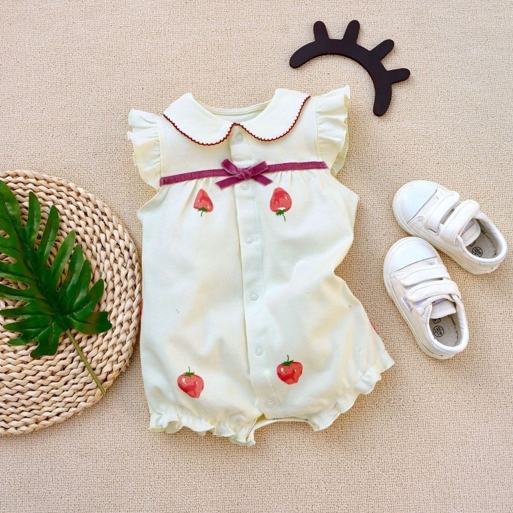 ชุดรอมเปอร์เด็กผู้หญิง แขนสั้น ขาสั้น บอดี้สูทเด็กอ่อน เสื้อผ้าเด็กอ่อน พร้อมส่งจากไทย - รูปที่ 7