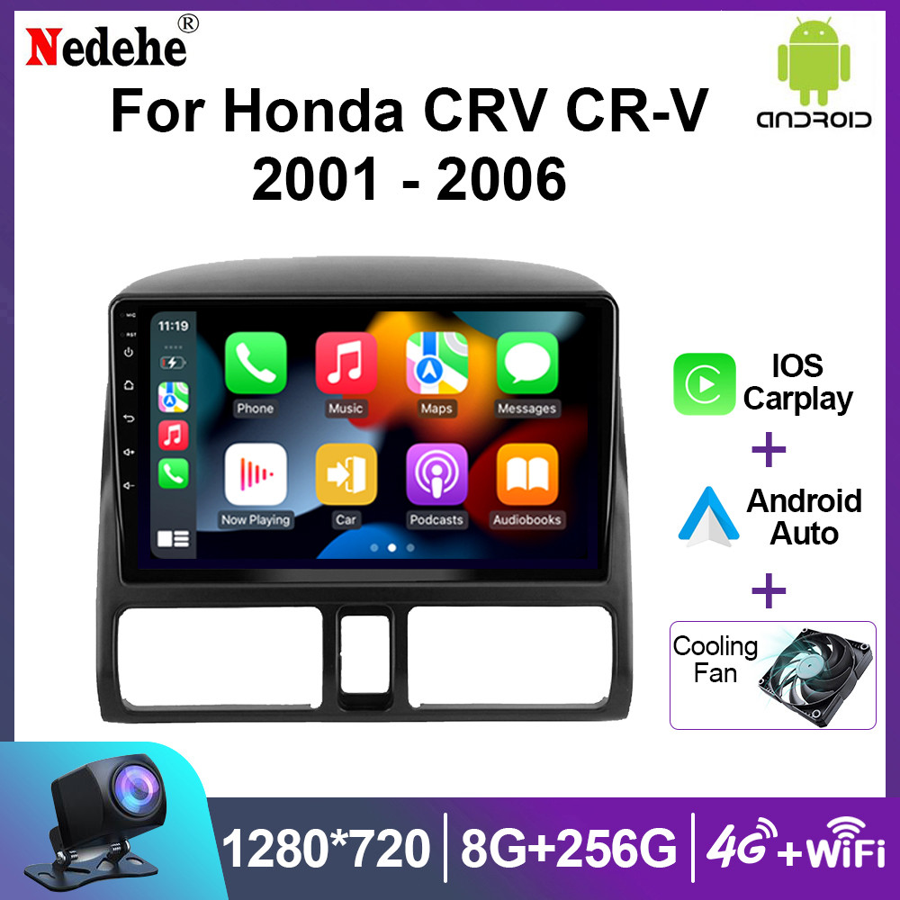 9 นิ้ว Android 14 Honda CRV G2 2002-2006 จอมอนิเตอร์รถยนต์ Wireless Carplay WIFI GPS เครื่องเสียงรถยนต์ 4G DSP