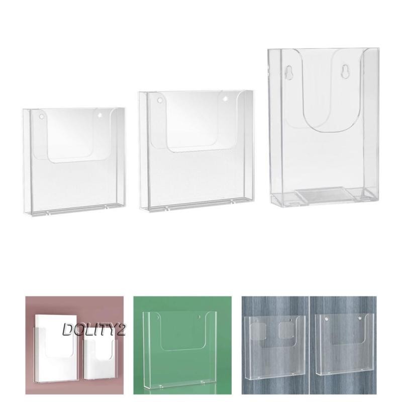 [Dolity2] Brochure Holder Wall Mount Holder Clear Flyer Holder Booklet Display Stand for Offices Wai
