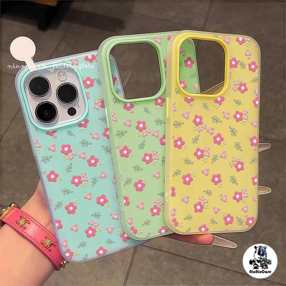 ขนมเยลลี่เรียบง่าย ดอกไม้เต็มจอ For IPhone 11 15 16 12 13 14 Pro Max Plus เคส เคสไอโฟน กันกระแทก ซิลิโคน โทรศัพท์ปกหลัง