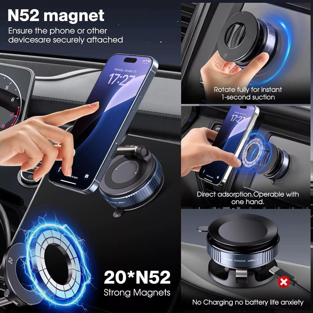 K007 ที่วางโทรศัพท์ในรถยนต์ แบบแม่เหล็ก ปรับได้ 360 magnetic phone car holder ใช้ได้กับมือถือทุกรุน - ภาพย่อย 5