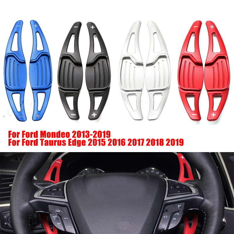 2 ชิ้นพวงมาลัยรถยนต์พวงมาลัย Shift Paddle Extension อุปกรณ์เสริมสําหรับ Ford Mondeo Taurus Edge Linc