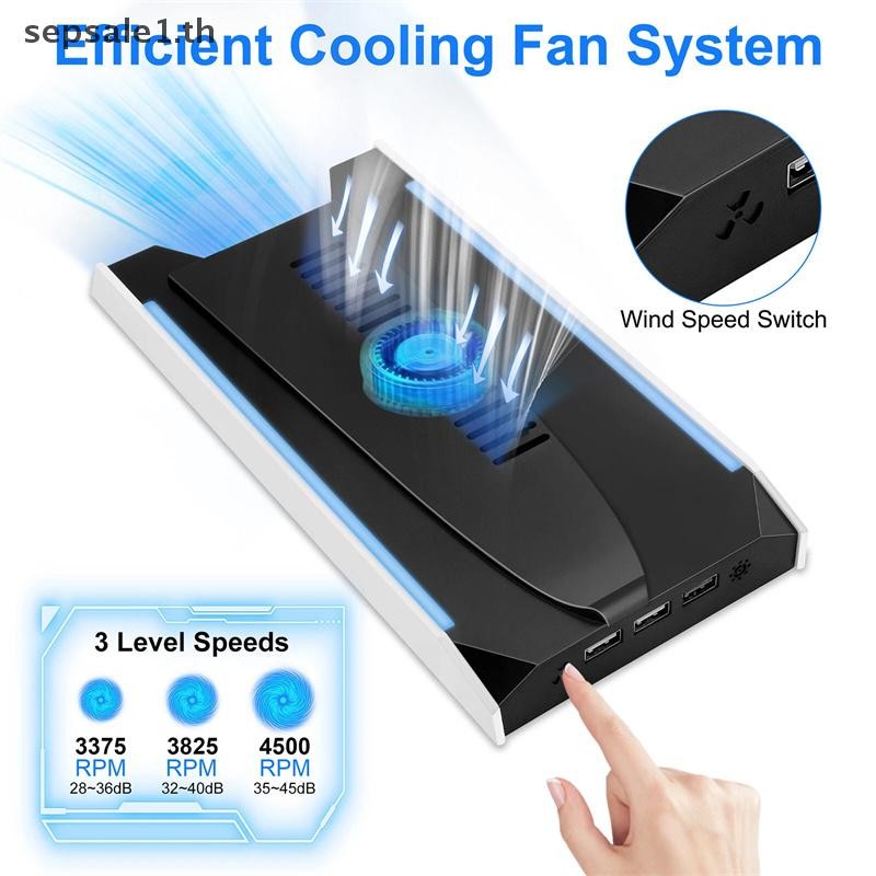 # SALE # สําหรับ Slim/ Pro ฐานขาตั้งระบายความร้อนแนวตั้ง RGB ชุดหูฟังคอนโทรลเลอร์แท่นชาร์จสถานี W/ พัดลมระบายความร้อน 3 สปีดสําหรับ