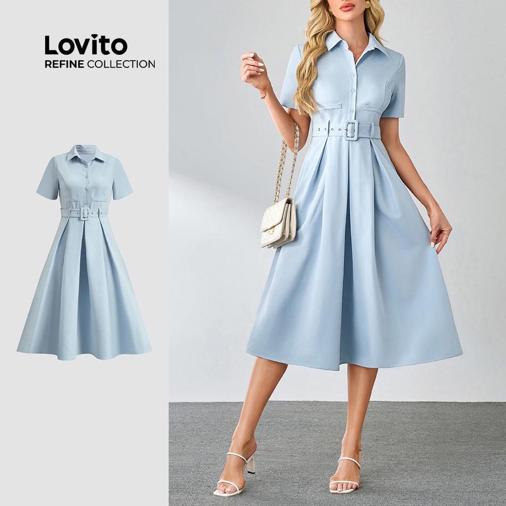 เดรสแขนสั้นคอปกแบบครึ่งตัว รุ่น R7-MAY25-E รหัสสินค้า DRR7BBR059