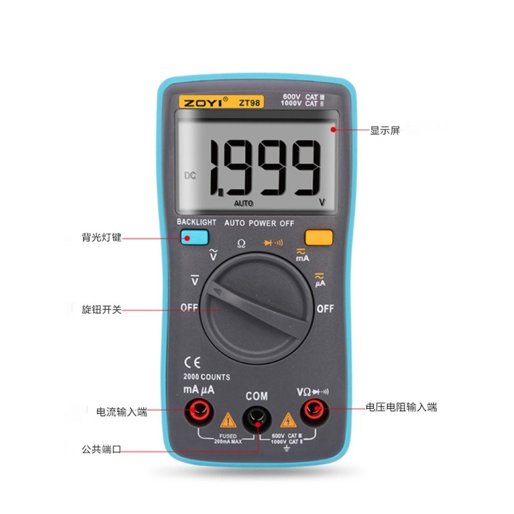 ZT102 ช่วงกระเป๋า ZT1 อัตโนมัติ ZT101ZT100 ดิจิตอล ZT1 ความแม่นยําสูงมัลติมิเตอร์ 6IJ4