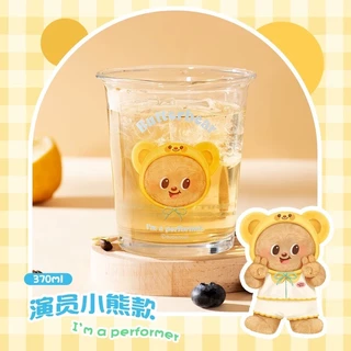 [Aria] A Little Naughty X Butter Bear IP Co-Branded Glass ลายถ้วยดื่มมูลค่าสูงน่ารักคอลเลกชันมูลค่าสูง