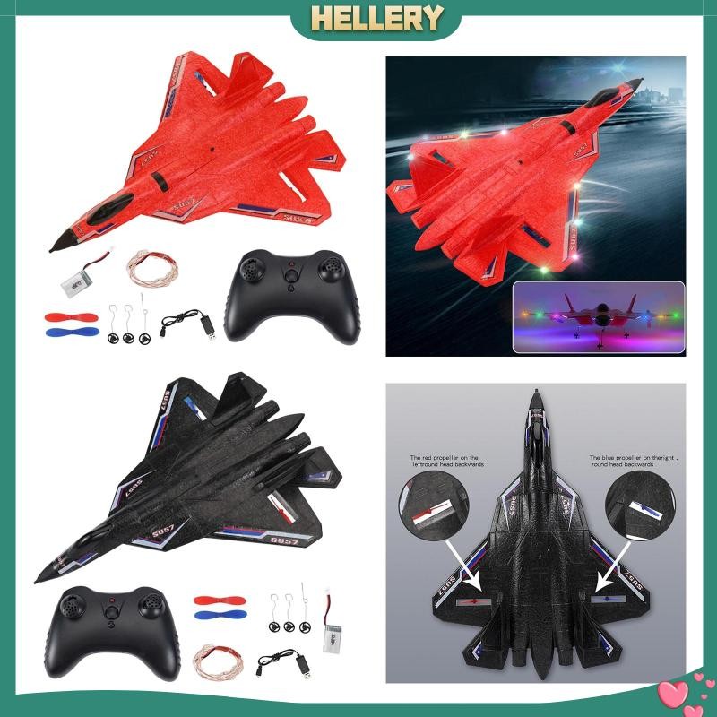 [HelleryTH] 2CH RC Aircraft SU-57 RC Glider Plane Fighter Toy พร้อม Fly สําหรับเด็ก