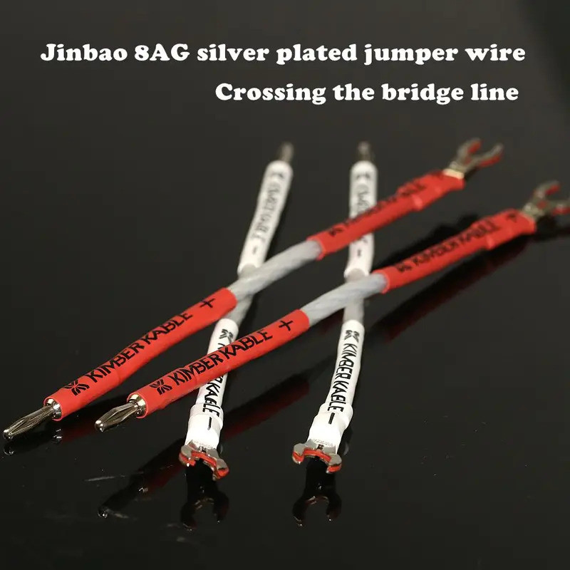 Kimber Kable 8AG คริสตัลเดี่ยวทองแดง Silver Plated Jumper HIFI Audio สายลําโพงสายเชื่อมต่อข้ามลําโพงสะพานสาย