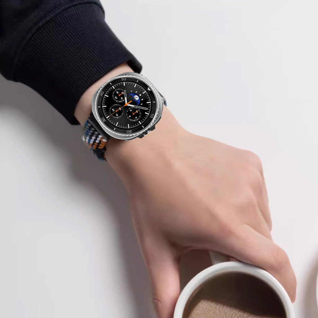 สายรัดไนลอนยืดหยุ่นสําหรับ Samsung Galaxy Ultra/Ultra 2025 47 มม.แบบถักสําหรับ Galaxy Watch 8 40 มม.44 มม./8 คลาสสิก 46 มม.นาฬิกา Correa - รูปที่ 5