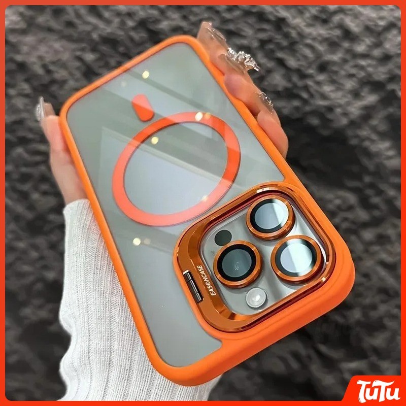 TuTu แม่เหล็กกันกระแทกสําหรับ iPhone 15 14 13 12 11 16 Pro Max 16 Plus 16E กรณีผู้ถือเลนส์ฝาครอบกระจกป้องกัน เคสกันกระแทก เคสซิลิโคน เคสไอโฟน11