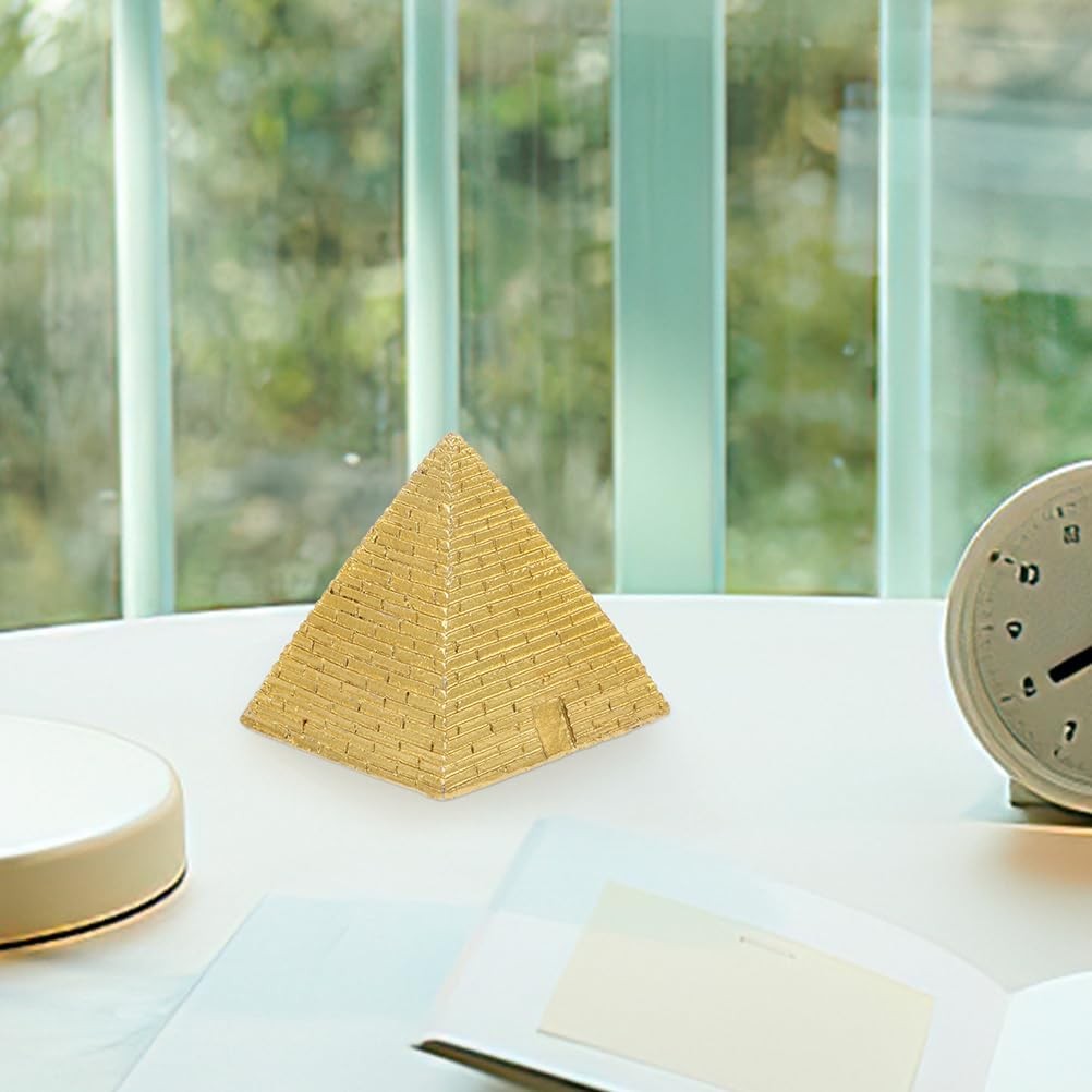 2pcs Egyptian Pyramid Statue Resin Pyramid Model Mini Egypt Sculpture Home Décor Ancient Building Mo