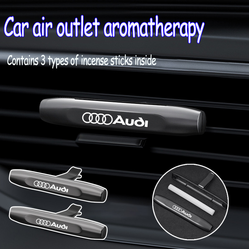 Audi เครื่องปรับอากาศรถยนต์กลิ่นหอมกระจายลมคลิปน้ำหอมน้ำมันหอมระเหยสำหรับ Audi A3 8l 8Y A1 Q5 TT mk2