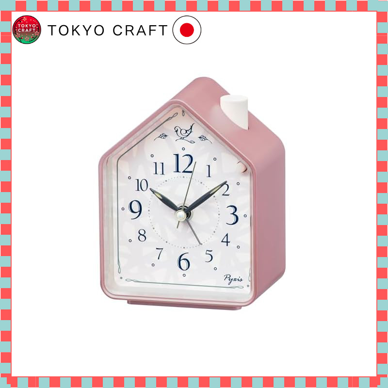 Seiko Clock Alarm Clock Table Clock Analog Pink 110×86×63mm PYXIS NR452P