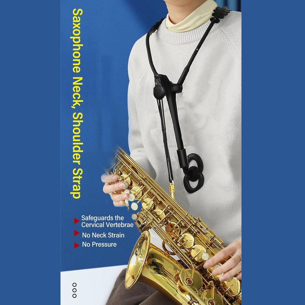 สายคล้องคอแซ็กโซโฟนสายคล้องคอไหล่คู่ปรับ อัลโต เทเนอร์ แซ็กโซโฟนสายคล้องไหล่ LLD0