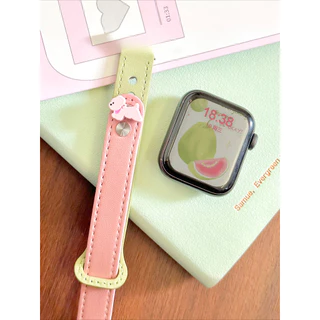 สายหนังสีชมพูเขียวสวยน่ารักสำหรับผู้หญิง สำหรับ Xiaomi Redmi Watch 6 5 3 Active 5 Lite สายรัดข้อมือ Redmi Watch 5 4 อุปกรณ์เสริมสำหรับสมาร์ทวอทช์