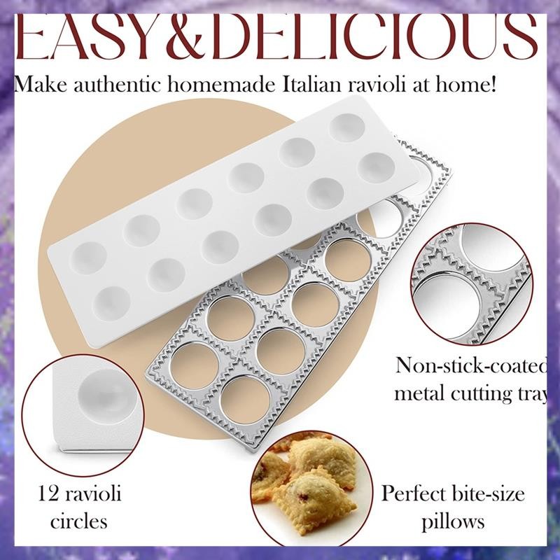 Ravioli Maker แม่พิมพ์ Potsticker เนื้อ Dumpling Maker, Ravioli แสตมป์พาสต้าชุดทําพาสต้าเครื่องมือ