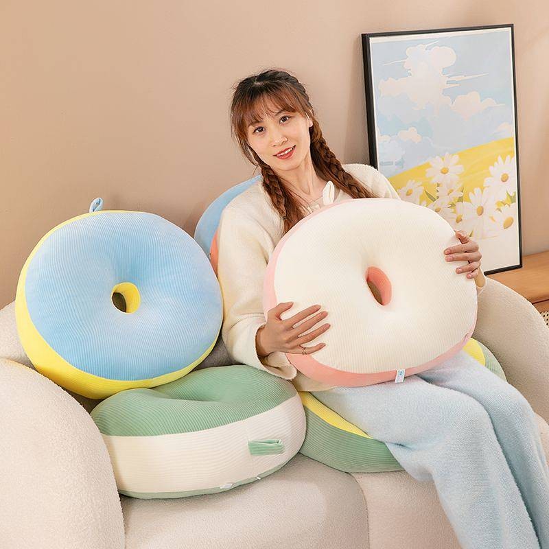 INS Futon Cushion Household Thickened Japanese Tatami Cushion Cute Donut Futon round Sofa Cushion rA