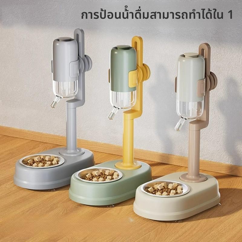 เซรามิกสองชั้นสัตว์เลี้ยงน้ําดื่มป้อนสุนัขแบบบูรณาการลูกอัตโนมัติดื่มน้ําพุชามแมวแขวนกรงชามสุนัข