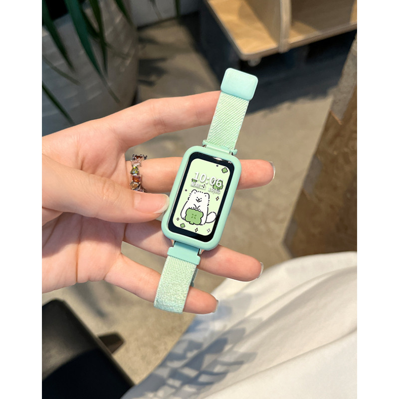 สายรัดไนลอนยืดหยุ่นสําหรับ HUAWEI Band 10 Band 9 Band 8 สร้อยข้อมือสมาร์ทวอทช์สายรัดข้อมือหัวเข็มขัดแม่เหล็ก Huawei Smart Band 10 สายรัดข้อมือทดแทน