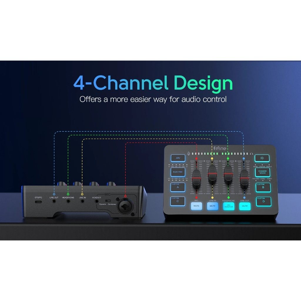 FIFINE SC3 AMPLIGAME มิกเซอร์เสียง USB MIXER WITH XLR/HEADSET INPUT รับประกัน 1 ปี - รูปที่ 7