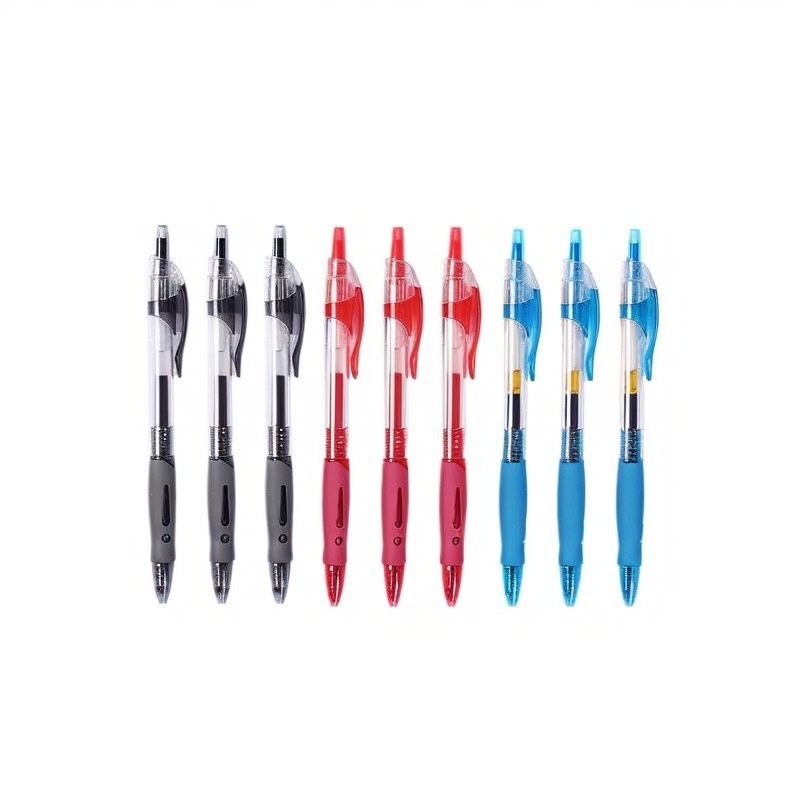 ปากกาเจล 0.5 มม. ปากกากด สีดํา แดง น้ําเงิน หมึกลายเซ็น ปากกาเขียน เครื่องมือสํานักงาน โรงเรียน จัดหา