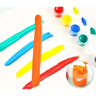 COZII ชุดสีอคิลิค 6/8/12 สี ขนาดเล็ก พร้อมพู่กันและแปรง ระบายสี ปูนปั้น ภาพวาด เพนท์แก้ว ชุดเดียวจบพร้อมสร้างผลงาน