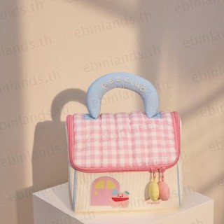 EBINLANDS กระเป๋าแต่งหน้า, กระเป๋าเก็บเครื่องสําอางแบบพกพากระท่อม, กระเป๋าเครื่องสําอางมัลติฟังก์ชั่นความจุขนาดใหญ่แบบมือถือน่ารัก การท่องเที่ยว