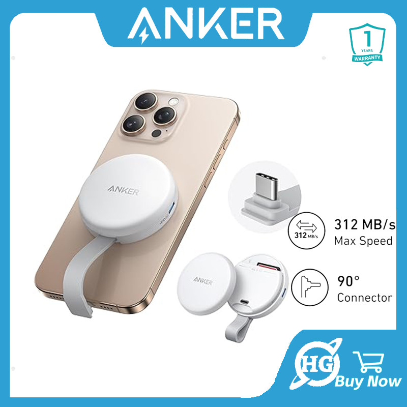 Anker MagGo อะแดปเตอร์ USB-C 3 in 1 เครื่องอ่านการ์ด SD 312MB/s Max Data Transfer เครื่องอ่านการ์ดหน