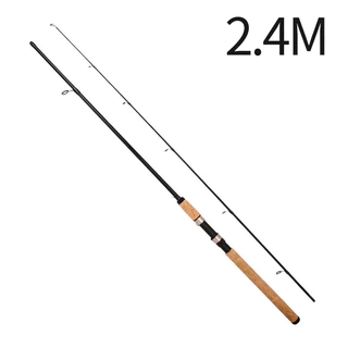 Lu Subrod คันเบ็ดตกปลาคาร์บอน 2.4M คุณภาพสูง ทนทาน สำหรับตกปลาเบส ที่จับไม้กันน้ำ แหวนเซรามิกป้องกันการพันกัน น้ำหนักเบา พกพาสะดวก