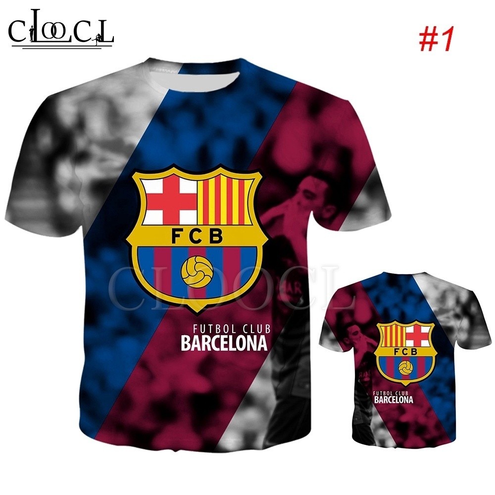 Futbol แฟชั่น club fcb barcelona jersey cool 3d พิมพ์ unisex t เสื้อ tees tops