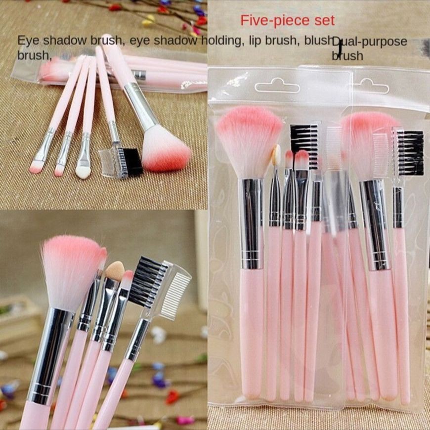 แปรงแต่งหน้า brush set เซต 5 ชิ้น แปรงปัดแก้ม ชุดแต่งหน้า ขนแปรงนุ่ม บลัชออน ปัดแก้ม แปรงไฮไลท์ แปรงลงแป้งฝุ่น