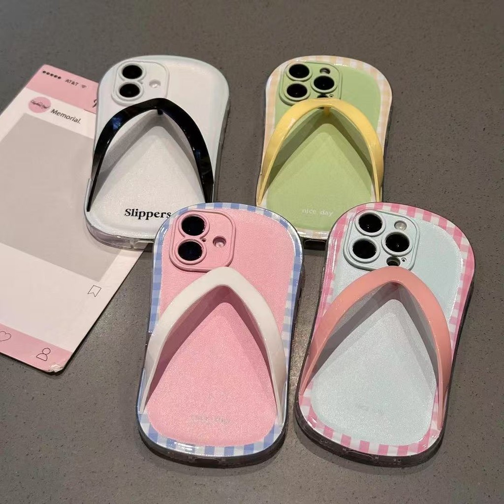 รองเท้าแตะตลกปลอกใสสําหรับiPhone 17 Air 16 15 14 Plus 13 12 11 Pro Max Soft Caseคลุมทั้งหมด | TX TX