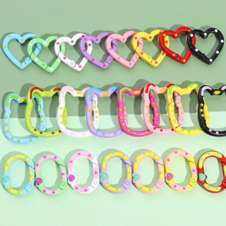 คลิปคาราไบเนอร์ดีไซน์ลายหัวใจและดอกไม้ สีสันสดใสสำหรับกระเป๋…