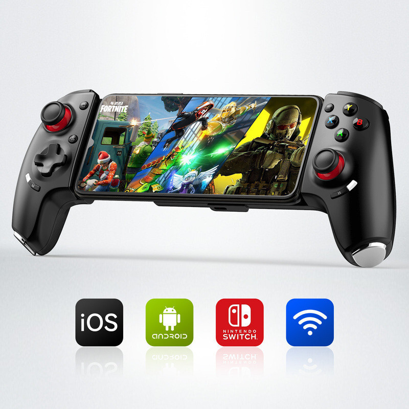 Gamwing AB02 AoBing Max+ ตัวควบคุมเกมยืดโทรศัพท์มือถือการเชื่อมต่อแบบมีสายและบลูทูธเข้ากันได้กับสวิต