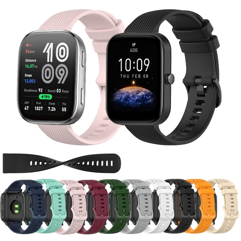 กีฬาวิ่งสายรัดข้อมือซิลิโคนสําหรับ Huami Amazfit Balance Active 2 GTR4 GTR 3 Pro 47 มม. GTS Mini