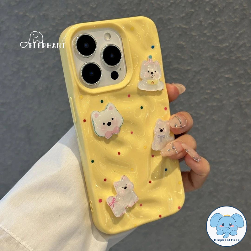 เคสไอโฟน 11 สำหรับ IPhone 11 15 13 16 14 12 Pro Max 15 14 16 6 6S Plus XR X XS เคสคู่รักลูกสุนัขสีขาวเรียบง่ายน่ารัก - รูปที่ 3