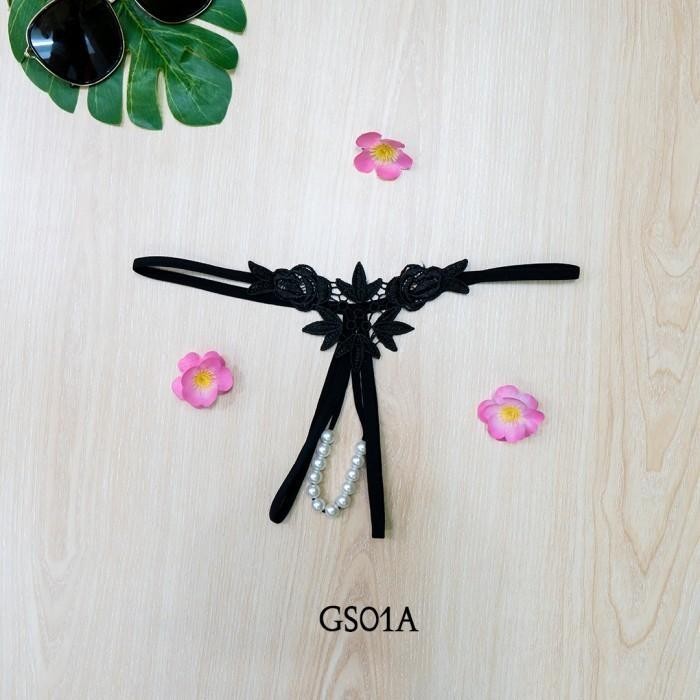 ผู้หญิง G String ชุดชั้นในสตรี G String พรีเมี่ยมสีดํา GS01A