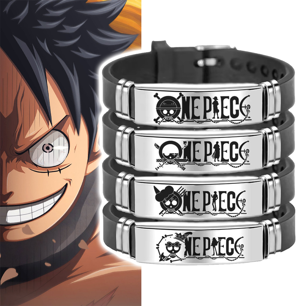 สร้อยข้อมือซิลิโคน anime One Piece Luffy &amp; Zoro สำหรับฮัลโลวีนและแฟชั่น ใช้ได้ทั้งผู้ชายและผู้หญิง