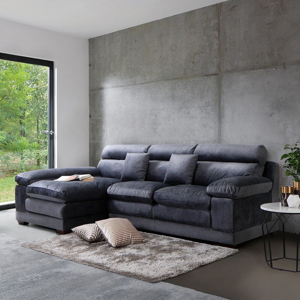 SB Design Square โซฟาเข้ามุมซ้าย รุ่น Tennessee สีเทา (285X168X100 ซม...)  แบรนด์ KONCEPT FURNITURE